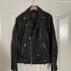 Men’s black leather jacket